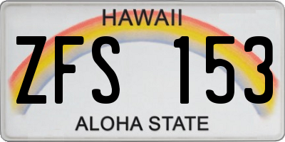 HI license plate ZFS153