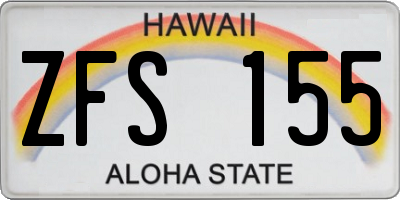 HI license plate ZFS155