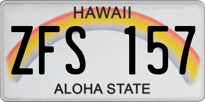 HI license plate ZFS157