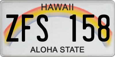 HI license plate ZFS158