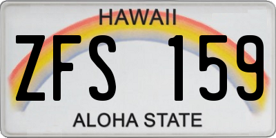 HI license plate ZFS159