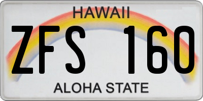 HI license plate ZFS160
