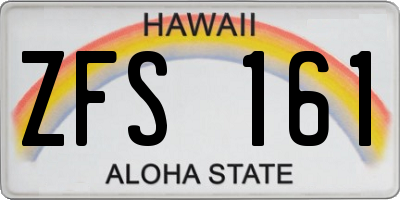 HI license plate ZFS161