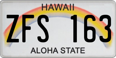 HI license plate ZFS163