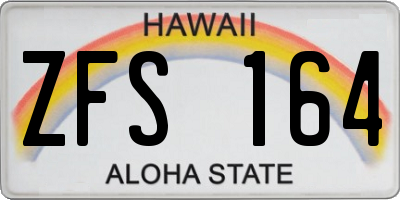 HI license plate ZFS164