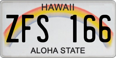 HI license plate ZFS166