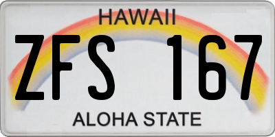 HI license plate ZFS167