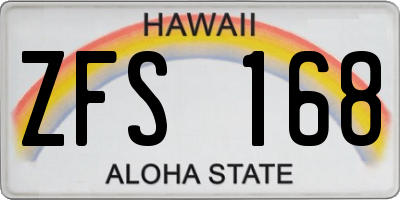 HI license plate ZFS168
