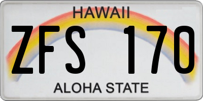 HI license plate ZFS170
