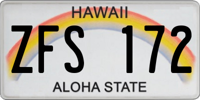HI license plate ZFS172