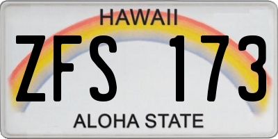 HI license plate ZFS173