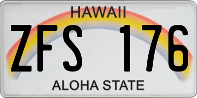 HI license plate ZFS176
