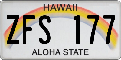 HI license plate ZFS177