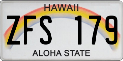 HI license plate ZFS179