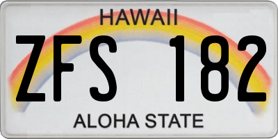 HI license plate ZFS182