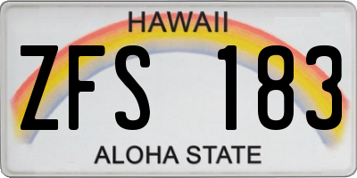 HI license plate ZFS183