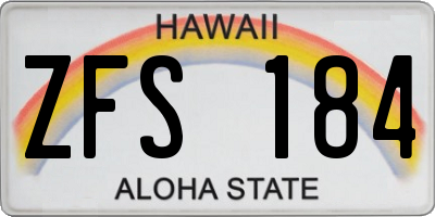HI license plate ZFS184
