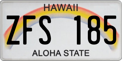 HI license plate ZFS185