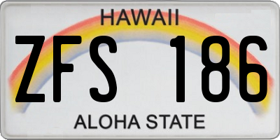 HI license plate ZFS186