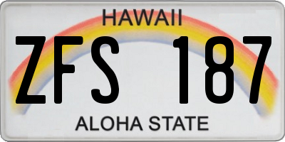 HI license plate ZFS187