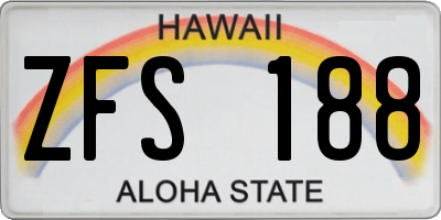 HI license plate ZFS188