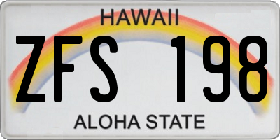 HI license plate ZFS198