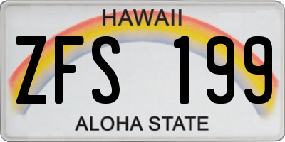 HI license plate ZFS199
