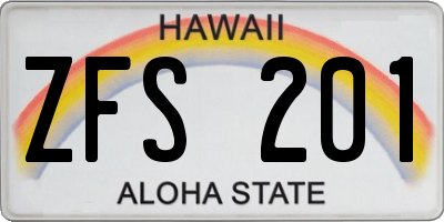 HI license plate ZFS201