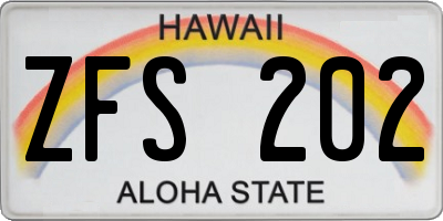 HI license plate ZFS202