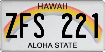 HI license plate ZFS221