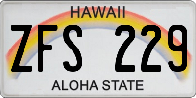 HI license plate ZFS229