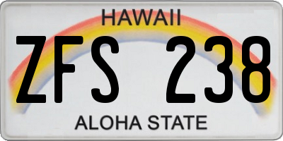 HI license plate ZFS238