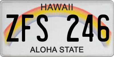 HI license plate ZFS246