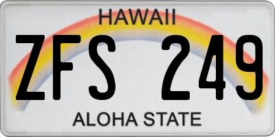 HI license plate ZFS249