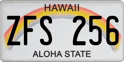 HI license plate ZFS256