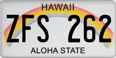 HI license plate ZFS262