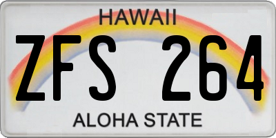 HI license plate ZFS264