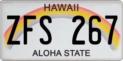 HI license plate ZFS267