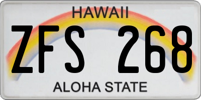 HI license plate ZFS268