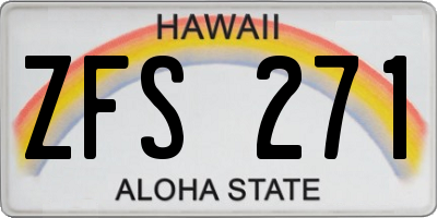HI license plate ZFS271