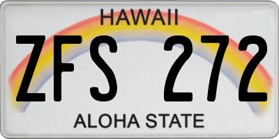 HI license plate ZFS272
