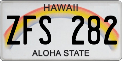 HI license plate ZFS282
