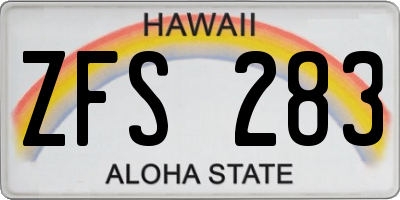 HI license plate ZFS283