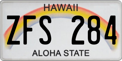 HI license plate ZFS284