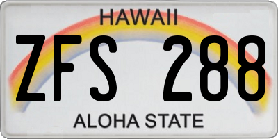 HI license plate ZFS288