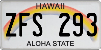 HI license plate ZFS293