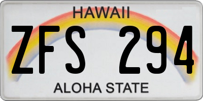 HI license plate ZFS294