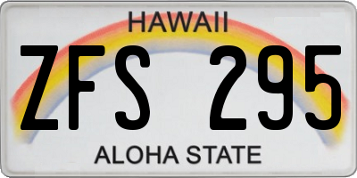 HI license plate ZFS295