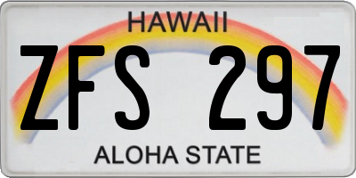 HI license plate ZFS297