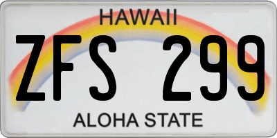 HI license plate ZFS299